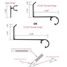 the diagram shows how to install an adjustable hook on a door handle and hanger