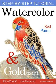 Paint a vibrant red parrot with watercolor and gold accents. This step-by-step guide covers drawing, layering color, and adding watercolor gold sparkle. Access library of free outline drawings for watercolor tutorials. Different Butterflies, Orchid Drawing, Draw Watercolor, Red Parrot, Watercolor Butterflies, Watercolor Blog