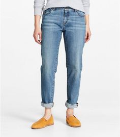 Women's Signature Organic Denim Boyfriend Jeans | Straight at L.L.Bean Medium Wash Relaxed Fit Jeans With Cuffed Ankles, Casual Jeans With Rolled Hem And Cuffed Ankles, Trendy Relaxed Fit Jeans With Rolled Hem, Casual Straight Leg Jeans With Rolled Hem, Casual Denim Jeans With Cuffed Ankles, Casual Cuffed Ankle Jeans For Fall, Casual Jeans With Rolled Hem For Fall, Casual Relaxed Fit Jeans With Cuffed Ankles, Boots 2020