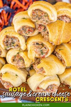 a pile of sausage and cream cheese crescents