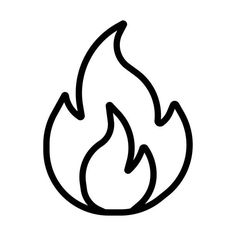 a black and white fire icon