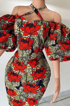 Ankara Short Gown Styles For Wedding, Ankara Dress Styles Short, Latest Ankara Short Gown, Short Gown Styles, Short Ankara Dresses, Fancy Gown, Ankara Short