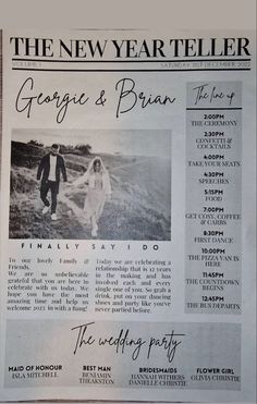 the new year teller newspaper article about george and bran's wedding in ireland, on display