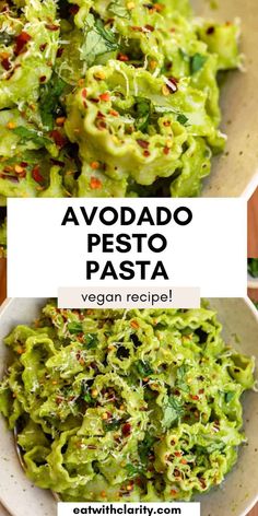 Vegan Avocado Pesto Pasta - Eat With Clarity