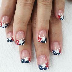 Patriotic Nails, Chic Nail Art, Stunning Nails, 4th Of July Nails, July Nails, Nails Red, New Nail Art, Top Nail