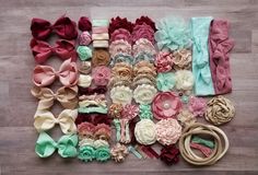 Baby Shower Headband Station, Flower Headband Diy, Rainbow Headband, Baby Shower Activity, Diy Baby Headbands, Flower Headbands, Felt Flower Headband, Bow Headbands, Felt Bows