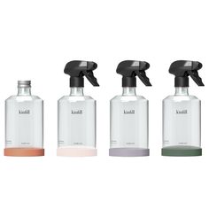 three bottles with different types of liquid in them