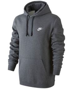 Men's Pullover Fleece Hoodie | macys.com Nike Hoodies For Men, Sweatshirts Nike, Nike Club Fleece, Grey Hoodie Men, Nike Long Sleeve, Men's Pullover, Pullover Fleece, Nike Sweatshirts, Embroidered Hoodie