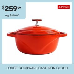 a red casserole is on sale for $ 25 99 reg $ 480 00