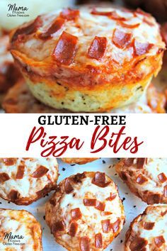 gluten - free pizza bites with bacon on top