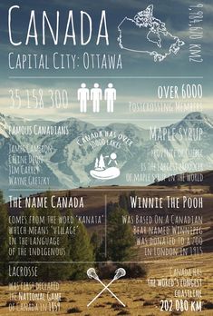 a poster with the names and numbers of canada's capital city ottawa, which is located