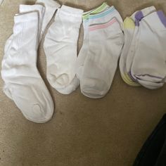 Nwot Ten Pairs Women’s Socks, Fit Shoe Size 9-11. Three Pair Crew, One Anklet, Six Sport Socks. Never Worn. (3931) Cheap One-size Women's Socks, White Comfortable Non-slip Socks, Lightweight White No-show Socks, White Stretch Non-slip Socks, White Non-slip Sporty Socks, White Socks, White Sock, Sport Socks, Socks Women