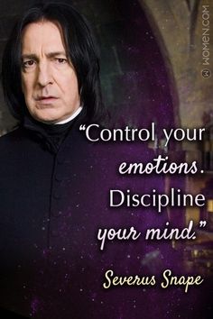 an image of a man with long hair and black hair, in front of a quote from severus snape