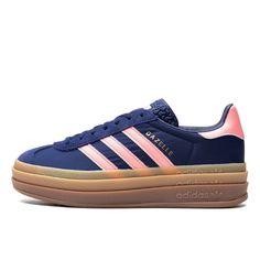 Adidas Gazelle Bold Dark Blue Pink Spark - IG4390 | Limited Resell Adidas Gazelle Bold, Gazelle Bold, Adidas Gazelle, Blue Adidas, Bold Black, Blue Yellow, Dark Blue, Baskets, Adidas