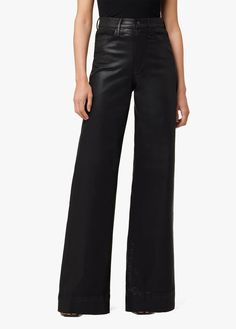 BLACK 1920s Glasses, All American Outfit, Leather Look Jeans, Adele Concert, Black Wide Leg Jeans, Coated Jeans, High Waist Wide Leg Jeans, Western Jeans, Pastel Outfit