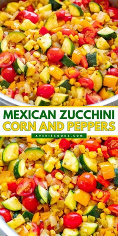 Learn how to make Calabacitas! This easy zucchini recipe is vegan and gluten-free. While this Skillet Zucchini, Corn, and Peppers is healthy, it is still full of Mexican-inspired flavors. Definitely one of the best summer BBQ side dishes! Mexican Summer Squash Recipes, Spanish Zucchini Recipes, Zucchini And Corn Recipes, Mexican Squash Recipes, Mexican Calabacitas Recipe, Zucchini Mexican, Skillet Zucchini, Calabacitas Recipe, Summer Bbq Side Dishes