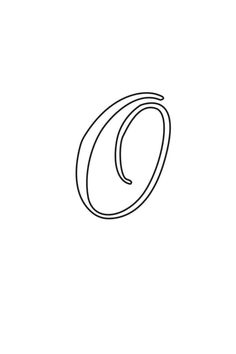 a black and white drawing of the letter o