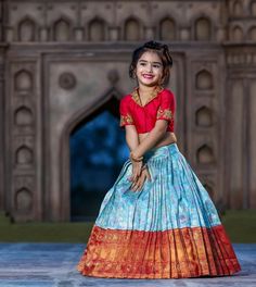 Girls Lehanga Blouse Designs, Pattu Dress For Kids, Baby Lehenga Blouse Designs, Saree Frock Dresses For Kids, Traditional Dresses For Kids Girl, Pattu Langa Blouse Designs For Kids, Kids Pattu Langa Designs, Pattu Pavadai Kids Blouse Designs, Pattu Lehenga For Kids