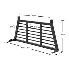 the side view of a metal rack with measurements