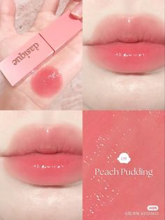 Peach Pudding, Peach Lipstick, Kawaii Makeup, Lip Swatches, Lip Stain, Pretty Makeup