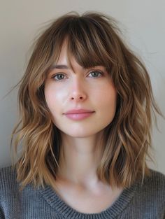 Fresh Medium Haircuts with Bangs to Try Shoulder Lenght Haircut Girl With Bangs, Mid Lenght Haircut Girl Curtain Bangs, Medium Length Hair Cuts With Bangs, Medium Hair With Bangs And Layers, Midlength Haircuts With Bangs, Medium Haircuts With Bangs, Medium Length Hair With Bangs, Medium Length Wavy Hair, Wavy Hairstyles Medium