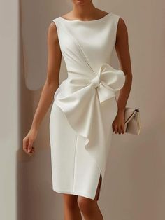 Elegant Sheath Sleeveless Dress For Summer, Elegant White Strapless Sleeveless Dress, Elegant White Sleeveless Midi Dress, Elegant White Sleeveless Beach Dress, Elegant White Lace Sleeveless Dress, Elegant Sleeveless Bodycon Dress, Elegant White Sleeveless Dress, Elegant White Sleeveless Sheath Dress, Feminine White Sleeveless Bodycon Dress