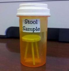 a plastic cup with a label on it that says, that's what my doctor asked me for