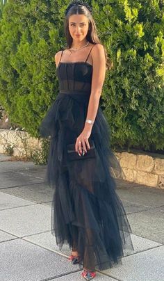 Black Tulle Prom Dress, Ankle Length Prom Dress, Prom Dresses Custom, Corset Gown, Looks Pinterest, Elegant Clothes, Custom Prom Dress, Mesh Corset, Custom Size Dresses