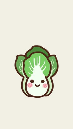 a green and white broccoli sticker on a beige background