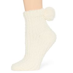 Keep cozy in these arizona so soft knit socks. Rib short crew sock comes with a pom detail for a little extra fun. Wear at home relaxing or pair with a short boot for running out.# Pieces In Set: 1 PairShoe Size Range: 4-10Fiber Content: 98% Polyester, 2% SpandexFabric Description: KnitCare: Machine Wash, Tumble DryCountry of Origin: Imported Cozy Soft Socks For Spring, Pom Pom Socks, Home Relaxing, Pom Pom Shorts, Socks Womens, Short Boot, Ribbed Shorts, Crew Sock, Color Ivory