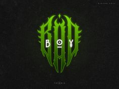 the logo for b o v is glowing green