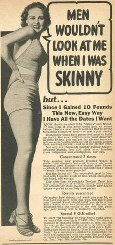 Old newspaper add-one could only wish this was still true! Old Ads, Body Image, Look At You, Vintage Love, Look At Me, Super Mario Bros, Mario Bros, Vintage Ads, Vintage Advertisements