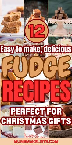 12 easy to make, delicious fudge recipes perfect for christmas gifts Diy Gifts For Neighbors, Best Homemade Fudge, Best Easy Fudge Recipe, Kahlua Fudge, Classic Fudge Recipe, Types Of Fudge, Easy Homemade Fudge, Best Fudge Recipes, Homemade Fudge Recipe