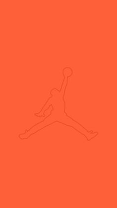 an orange background with a drawing of a basketball player