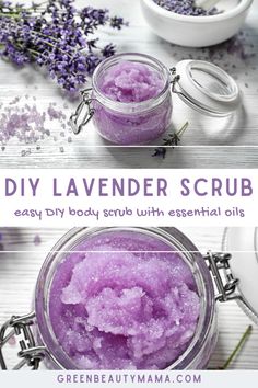 homemade lavender scrub recipe in a jar