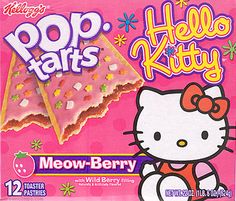 two boxes of hello kitty pop tarts are on the shelf