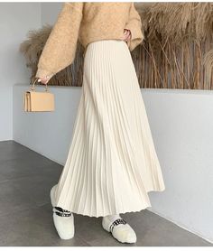 High Waist Elegant A-Line Long Knitted Skirts – Tomscloth Long Maxi Skirt, Ankle Length Skirt, Nature Dress, Womens Maxi Skirts, Skirt Maxi, Long Skirts For Women, Half Skirt, Korean Fashion Women, Winter Skirt