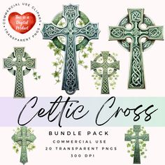 the celtic cross bundle is shown in green and white