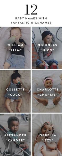 baby names that are in different styles and sizes, including one for each child to read