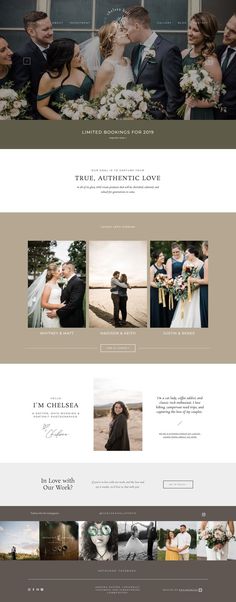 an image of a website page for a wedding photographer