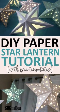 paper star lanterns with free templates and instructions to make them