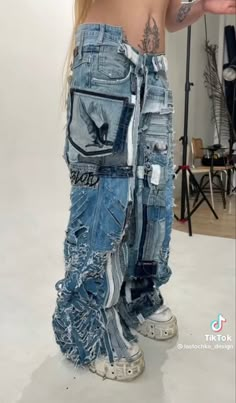 Reworked Cargo Pants, Denim Sculpture, Clothing Brand Photoshoot, Denim Diy Clothes, Denim Streetwear, Denim Projects, Custom Jeans, Denim Ideas, Brand Photoshoot