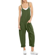 Lasaky - Leisure Pocket Suspender Knitted Jumpsuit Overalls Knitted Jumpsuit, Harem Jumpsuits, Suspender Pants, Moda Jeans, Knit Jumpsuit, Type Of Pants, Sleeveless Jumpsuits, Look Plus, Long Pants