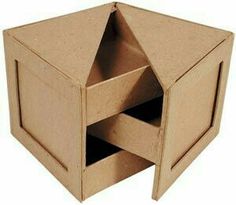 an open cardboard box with three compartments