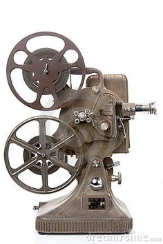 an old movie projector on a white background