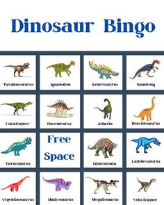 an image of dinosaurs and their names