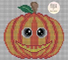 a cross stitch pattern with a pumpkin on it