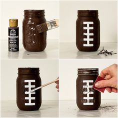 how to make a football mason jar