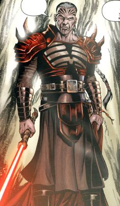 the cover to star wars, featuring darth vader in armor and holding a light saber