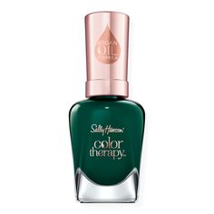 For a sleek forest green nail look, try Sally Hansen Color Therapy Bliss Nail Polish Collection in Serene Green. Sally Hansen Color Therapy, Eye Vitamins, Eyebrow Eyeshadow, Nail Polish Stickers, Skin Care Cleanser, Too Faced Concealer, Makeup Bag Organization, Foundation Shades, Skincare Tools